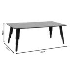 Coffee table Lifo MDF dark grey cement-black 120x60x45εκ - Слика 4