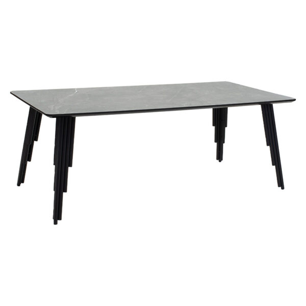 Coffee table Lifo MDF dark grey cement-black 120x60x45εκ