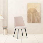 Giselle chair bouclé fabric in beige shade 51x52x82cm - Слика 2