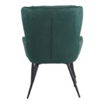 Armchair with footstool Rueda velvet in dark green shade with black metal legs 71.5x66.5x99cm - Image 6