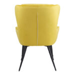 Armchair with footstool Rueda velvet in yellow shade with black metal legs 71.5x66.5x99cm - Слика 6