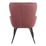 Armchair with footstool Rueda velvet in rotten apple shade with black metal legs 71.5x66.5x99cm - Слика 6