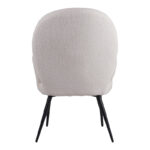 Armchair with footstool Qarar boucle fabric in white shade with black metal legs 67.5x67.5x106cm - Слика 6