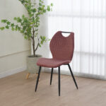 Bongo chair velvet in rotten apple shade with black metal legs 56.5x47x84cm - Image 2