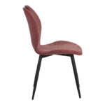 Bongo chair velvet in rotten apple shade with black metal legs 56.5x47x84cm - Image 4