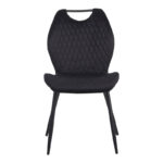 Bongo chair velvet in black shade with black metal legs 56.5x47x84cm - Слика 5