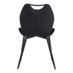 Bongo chair velvet in black shade with black metal legs 56.5x47x84cm - Слика 6