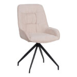 Kadeira rotating chair fabric in beige shade with black metal legs 57.5x51x89
