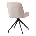 Kadeira rotating chair fabric in beige shade with black metal legs 57.5x51x89 - Image 3