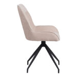 Kadeira rotating chair fabric in beige shade with black metal legs 57.5x51x89 - Image 4