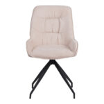 Kadeira rotating chair fabric in beige shade with black metal legs 57.5x51x89 - Image 5