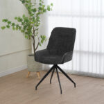 Kadeira rotating chair fabric dark grey shade- black metal legs 57.5x51x89cm - Слика 2