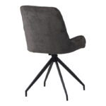 Kadeira rotating chair fabric dark grey shade- black metal legs 57.5x51x89cm - Слика 3