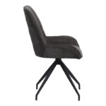 Kadeira rotating chair fabric dark grey shade- black metal legs 57.5x51x89cm - Слика 4