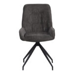 Kadeira rotating chair fabric dark grey shade- black metal legs 57.5x51x89cm - Слика 5