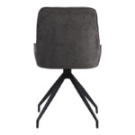 Kadeira rotating chair fabric dark grey shade- black metal legs 57.5x51x89cm - Слика 6