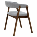 Armchair Karma gray fabric-rubberwood walnut leg - Image 2