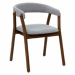 Armchair Karma gray fabric-rubberwood walnut leg
