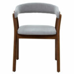 Armchair Karma gray fabric-rubberwood walnut leg - Image 4