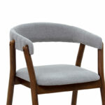 Armchair Karma gray fabric-rubberwood walnut leg - Image 5