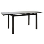 Dining table extendable Finn glass 8mm black legs 110-170x70x75cm - Слика 2