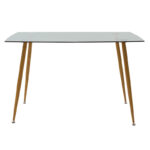 Dining table Chloe glass dark grey - natural legs 120x70x75cm - Слика 3