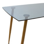 Dining table Chloe glass dark grey - natural legs 120x70x75cm - Слика 4