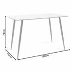 Dining table Chloe glass dark grey - natural legs 120x70x75cm - Слика 6