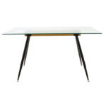 Dining trable Astrid glass 10mm black legs 140x80x75cm - Слика 2