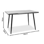 Dinning table neve MDF walnut - metal black legs 120x80x75cm - Image 5