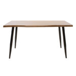 Dinning table neve MDF walnut - metal black legs 140x80x75cm - Image 2