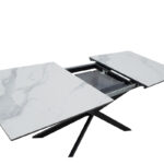 Extendable table Palan sintered stone in marble look-black metal 160-200x80x77cm - Слика 4
