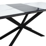 Extendable table Palan sintered stone in marble look-black metal 160-200x80x77cm - Слика 5