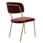 Chair Livio velvet chair burgundy-gold legs - Image 2