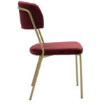 Chair Livio velvet chair burgundy-gold legs - Image 3