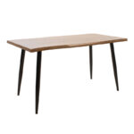 Dining set 5pcs Neve-Jonah walnut-black-dark green 140x80x75cm - Слика 2