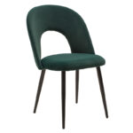 Dining set 5pcs Astrid-Jonah glass 10mm dark green-black 140x80x75cm - Слика 4