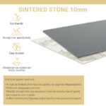 Dinning table Bethan sintered stone white marble- metal black leg design 180x90x75cm - Слика 2