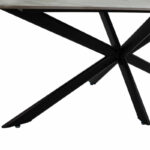 Dinning table Bethan sintered stone white marble- metal black leg design 180x90x75cm - Слика 5