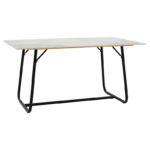 Dinning table Revello sintered stone white marble- metal black leg design 150x90x75cm