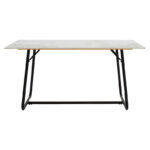 Dinning table Revello sintered stone white marble- metal black leg design 150x90x75cm - Image 3