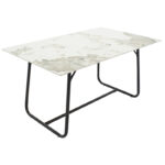 Dinning table Revello sintered stone white marble- metal black leg design 150x90x75cm - Image 4