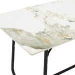 Dinning table Revello sintered stone white marble- metal black leg design 150x90x75cm - Image 5