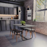 Dinning table Revello sintered stone black marble- metal black leg design 150x90x75cm - Image 2