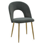 Chair Jonah velvet dark greynatural legs