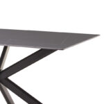 Dinning table Bethan sintered stone grey cement - metal black leg design 180x90x75cm - Image 2