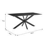 Dinning table Bethan sintered stone grey cement - metal black leg design 180x90x75cm - Image 4
