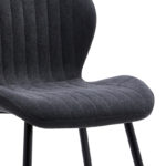 Chair Fersity dark grey fabric-black metal leg 48x56.5x85.5cm - Слика 3