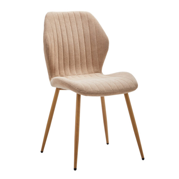 Chair Fersity beige fabric-natural metal leg 48x56.5x85.5xm (Копирај)