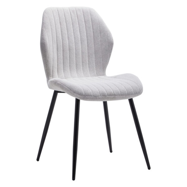 Chair Fersity white fabric-black metal leg 48x56.5x85.5cm
